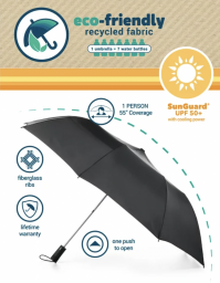 Totes One-touch Auto Open Close Golf Umbrella with NeverWet