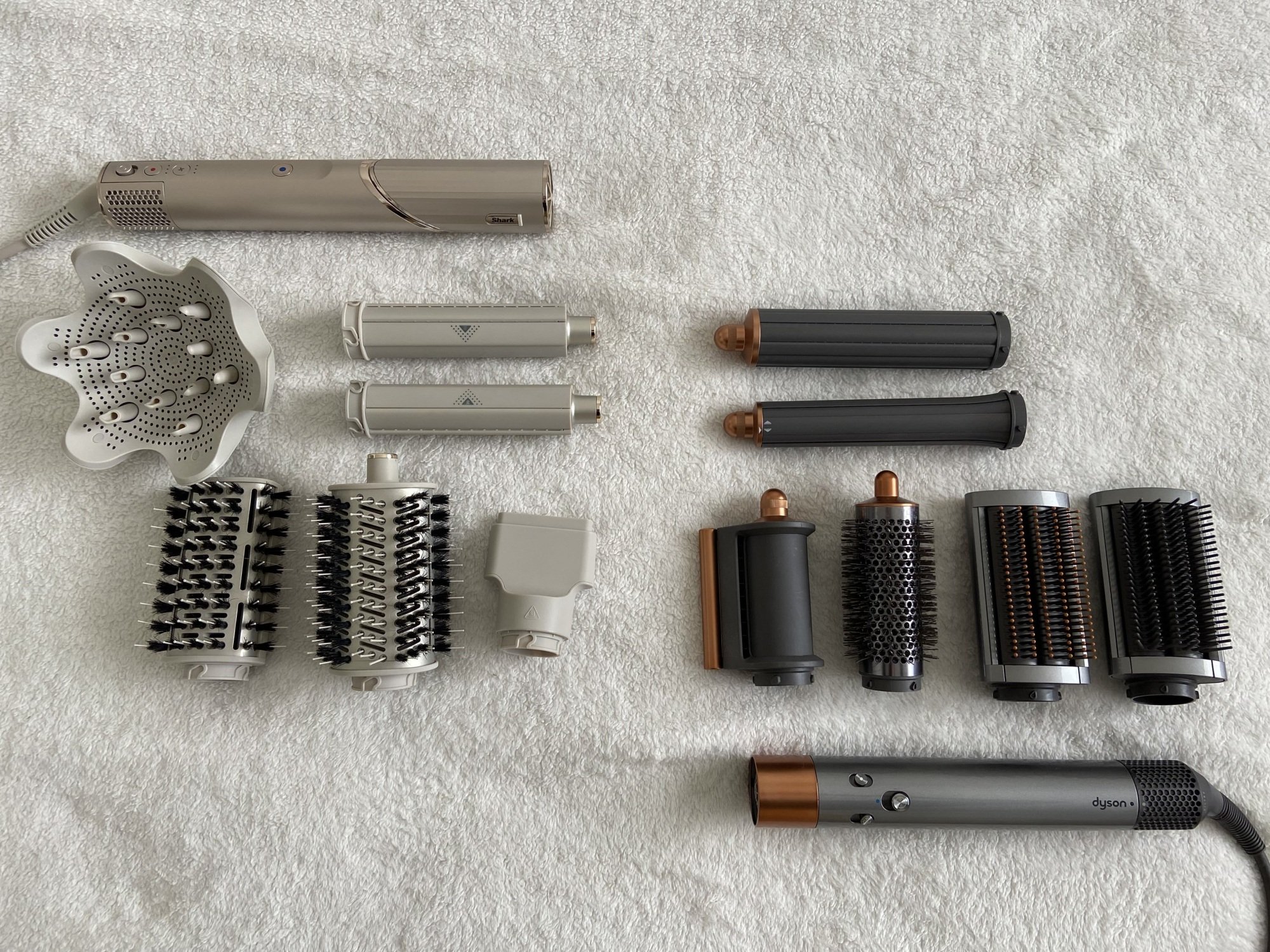 flexstyle and dyson bases along with their attachments