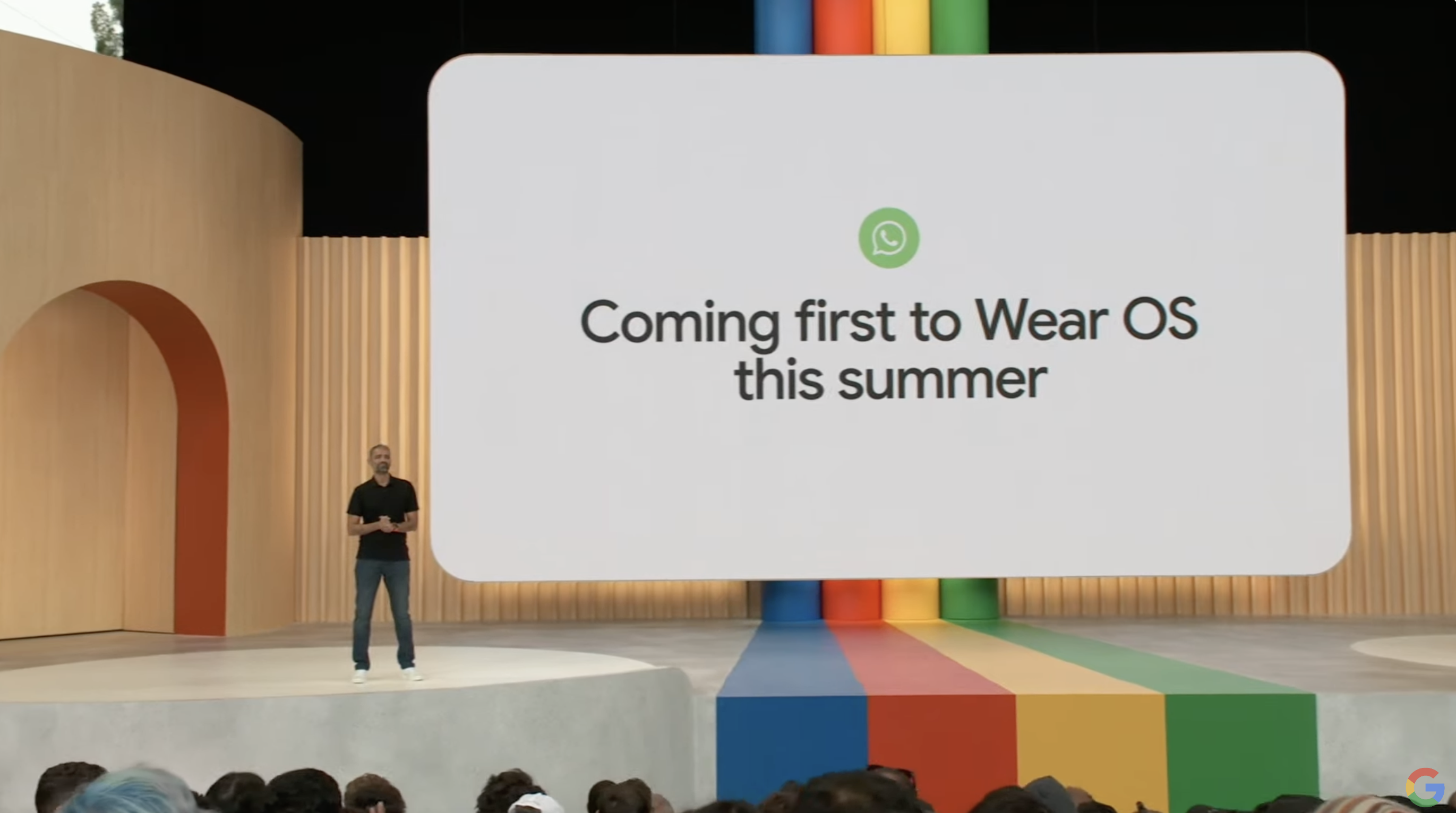 presentation showing wearos getting whatsapp app