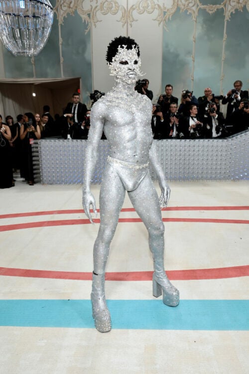 Lil Nas X attends The 2023 Met Gala Celebrating "Karl Lagerfeld: A Line Of Beauty" at The Metropolitan Museum of Art on May 01, 2023 in New York City.