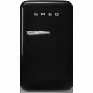 Smeg FAB5 fridge in a glossy black color over a white background