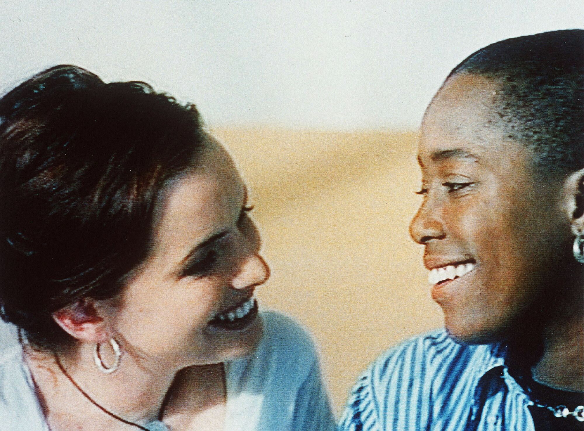 Guinevere Turner and Cheryl Dunye share a laugh in "The Watermelon Woman."