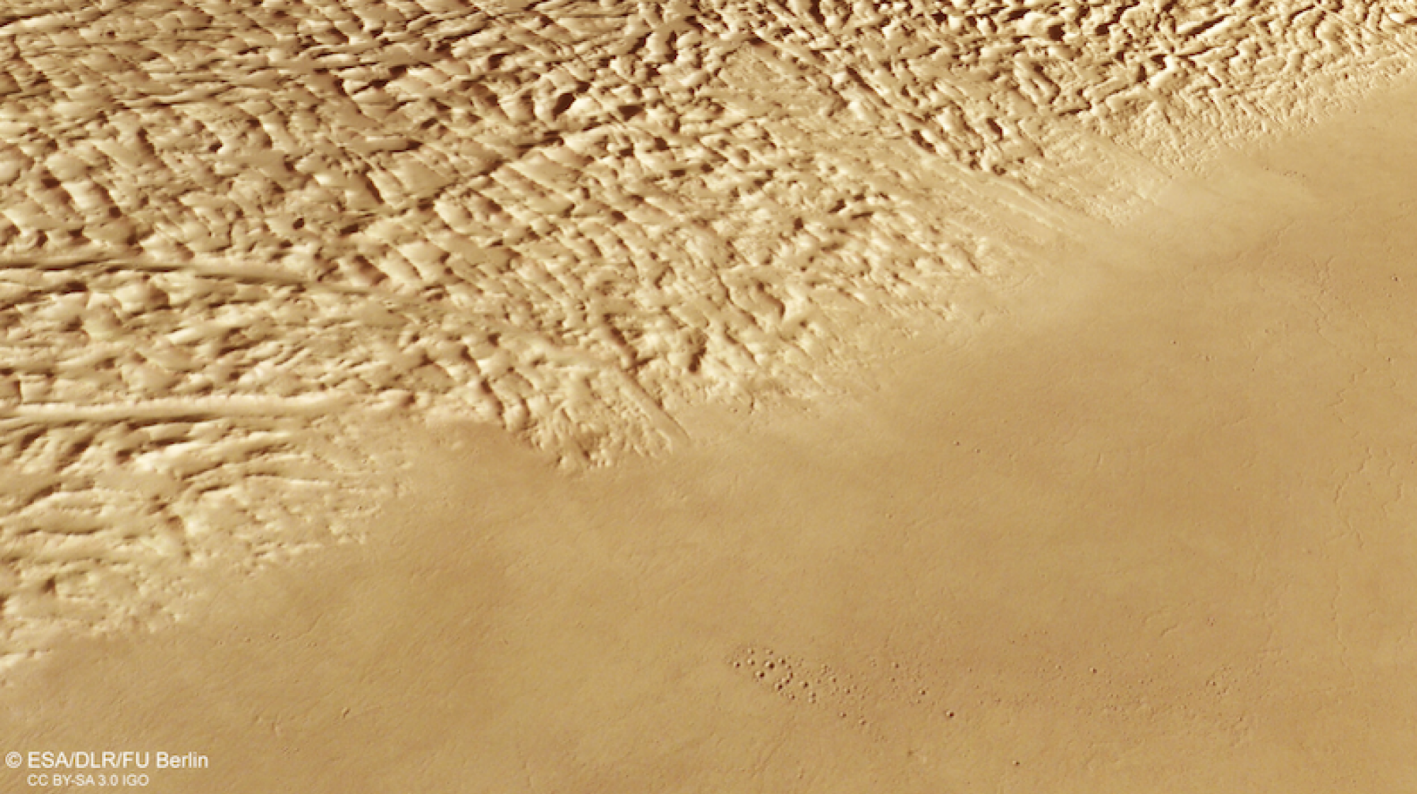 The tortured badlands of Lycus Sulci.