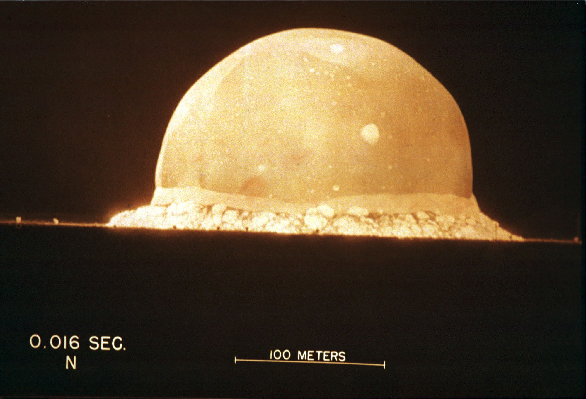 The U.S. Army detonated the first atomic bomb 200 miles south of Los Alamos on on July 16, 1945. It was called the "Trinity Test."