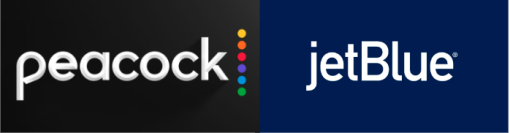 peacock and jetblue logos side by side