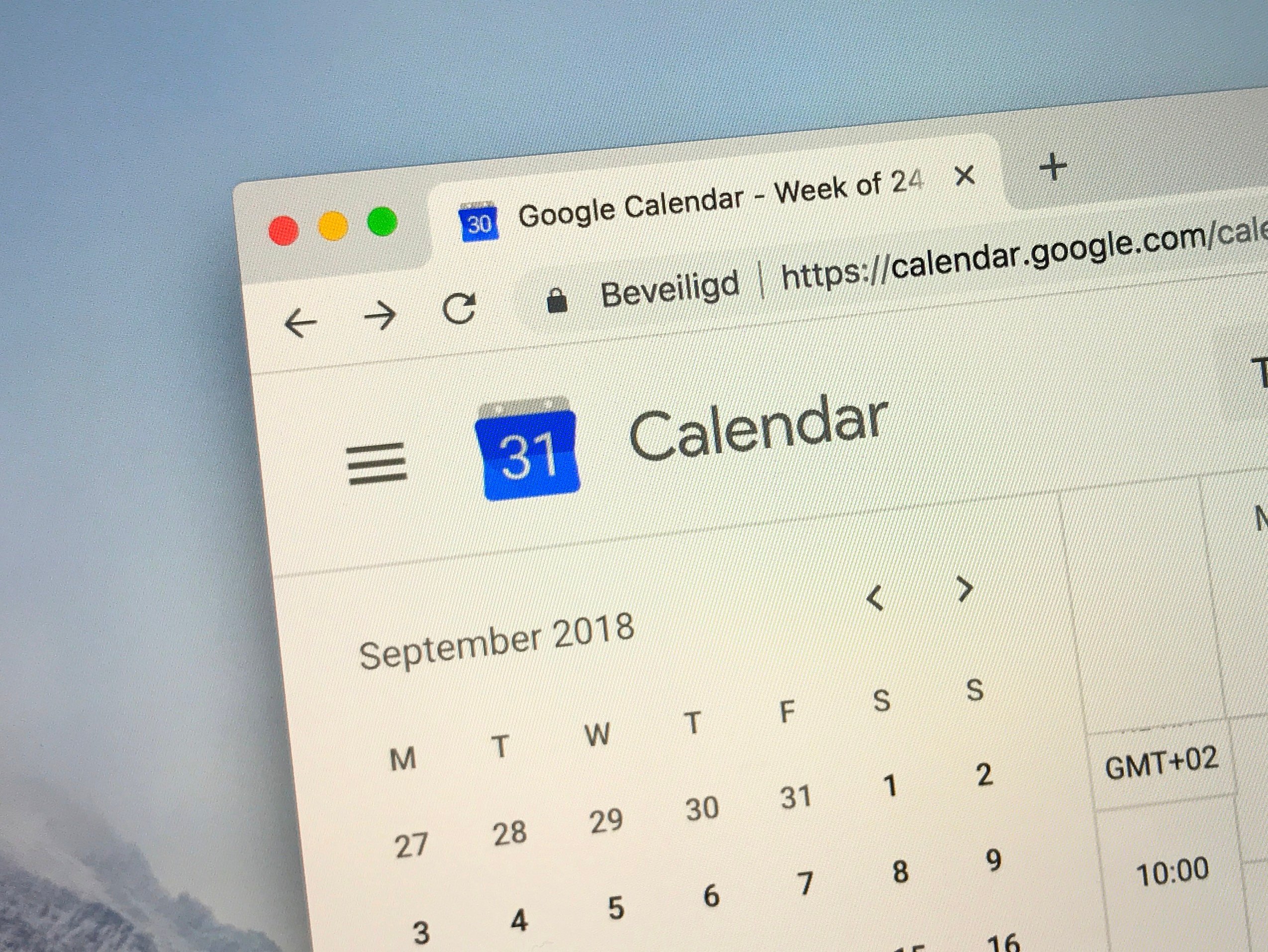 Google Calendar on a desktop screen