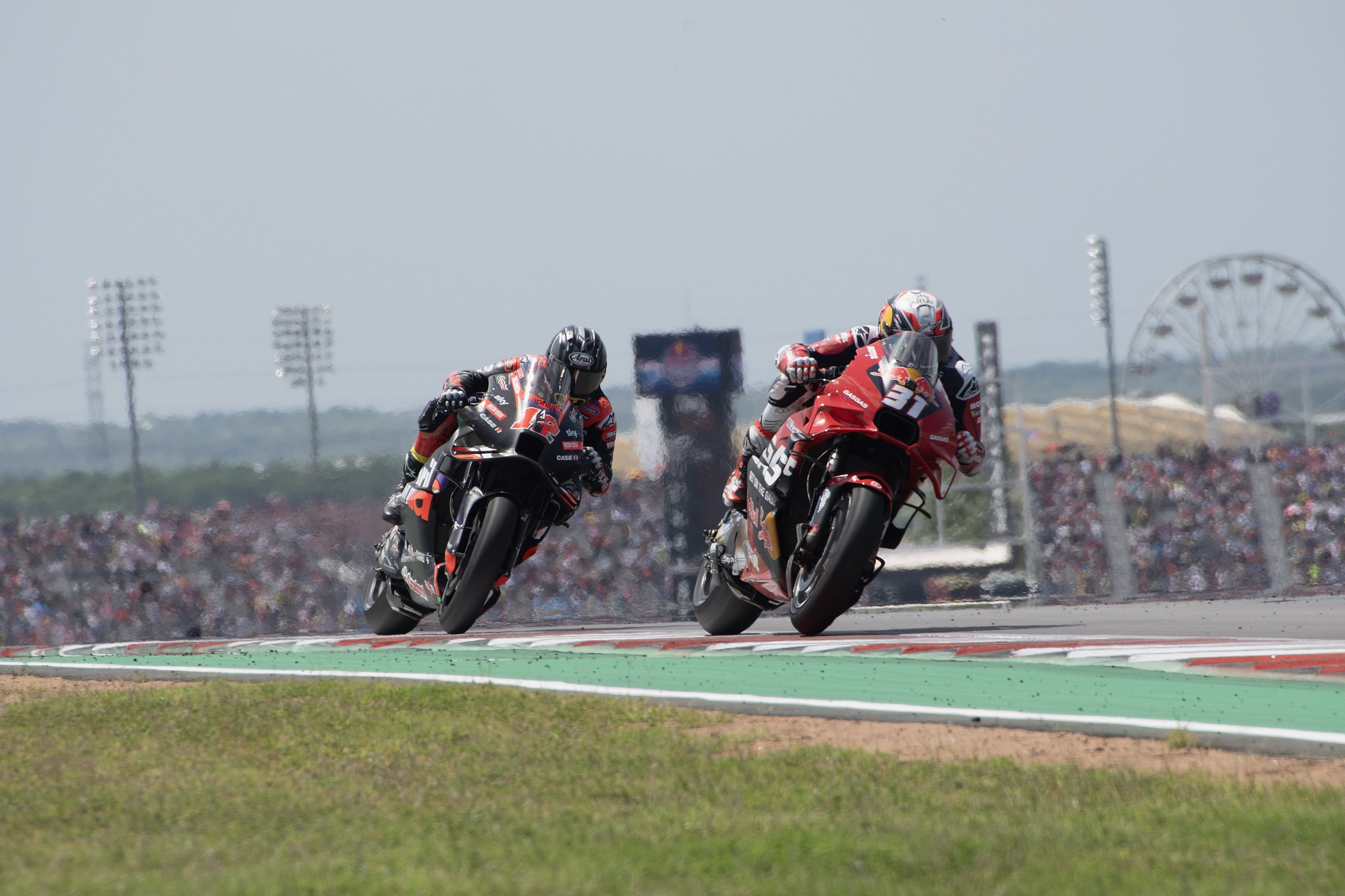 Pedro Acosta of Spain leads Maverick Vinales