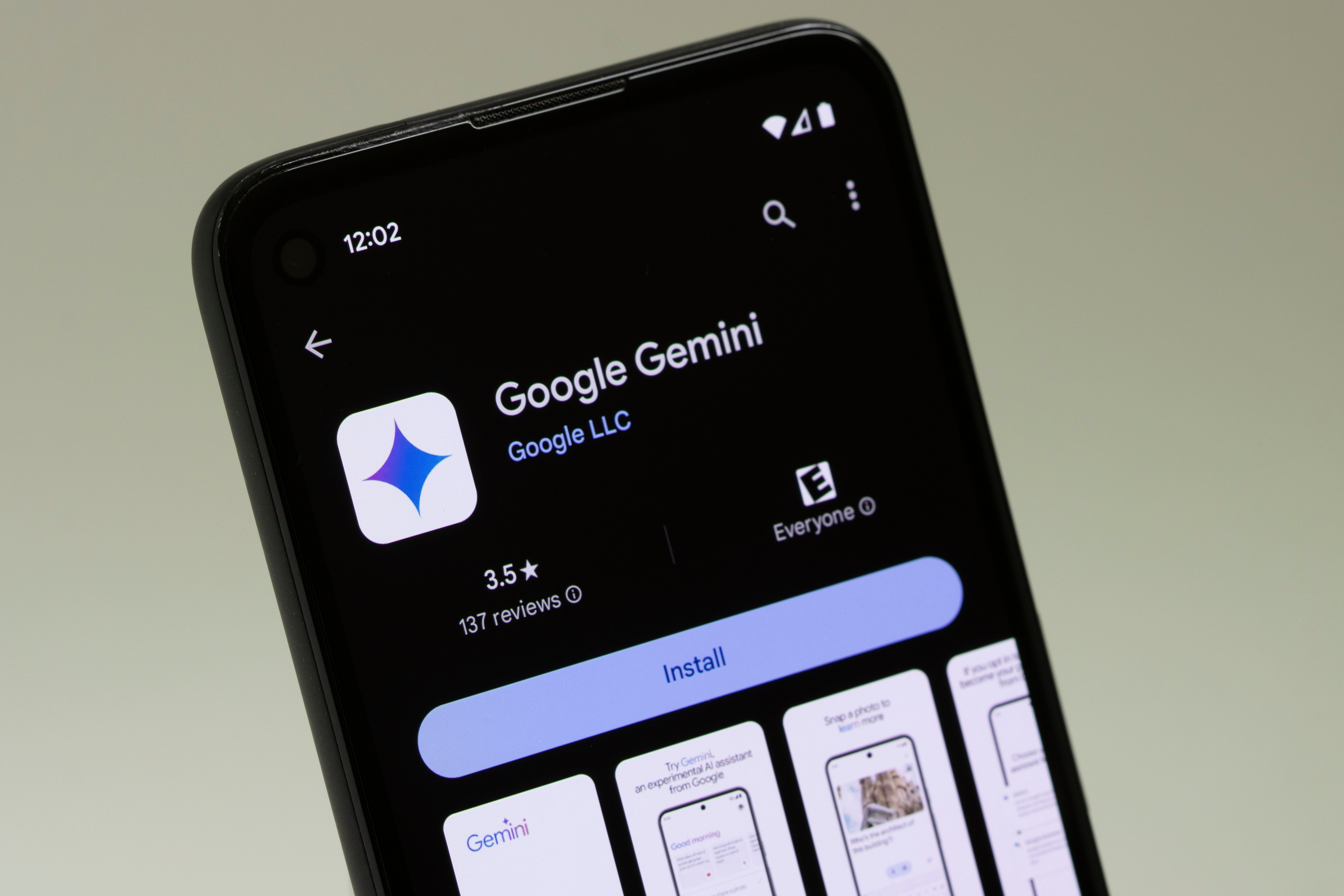 Google Gemini app on the Google Play app store