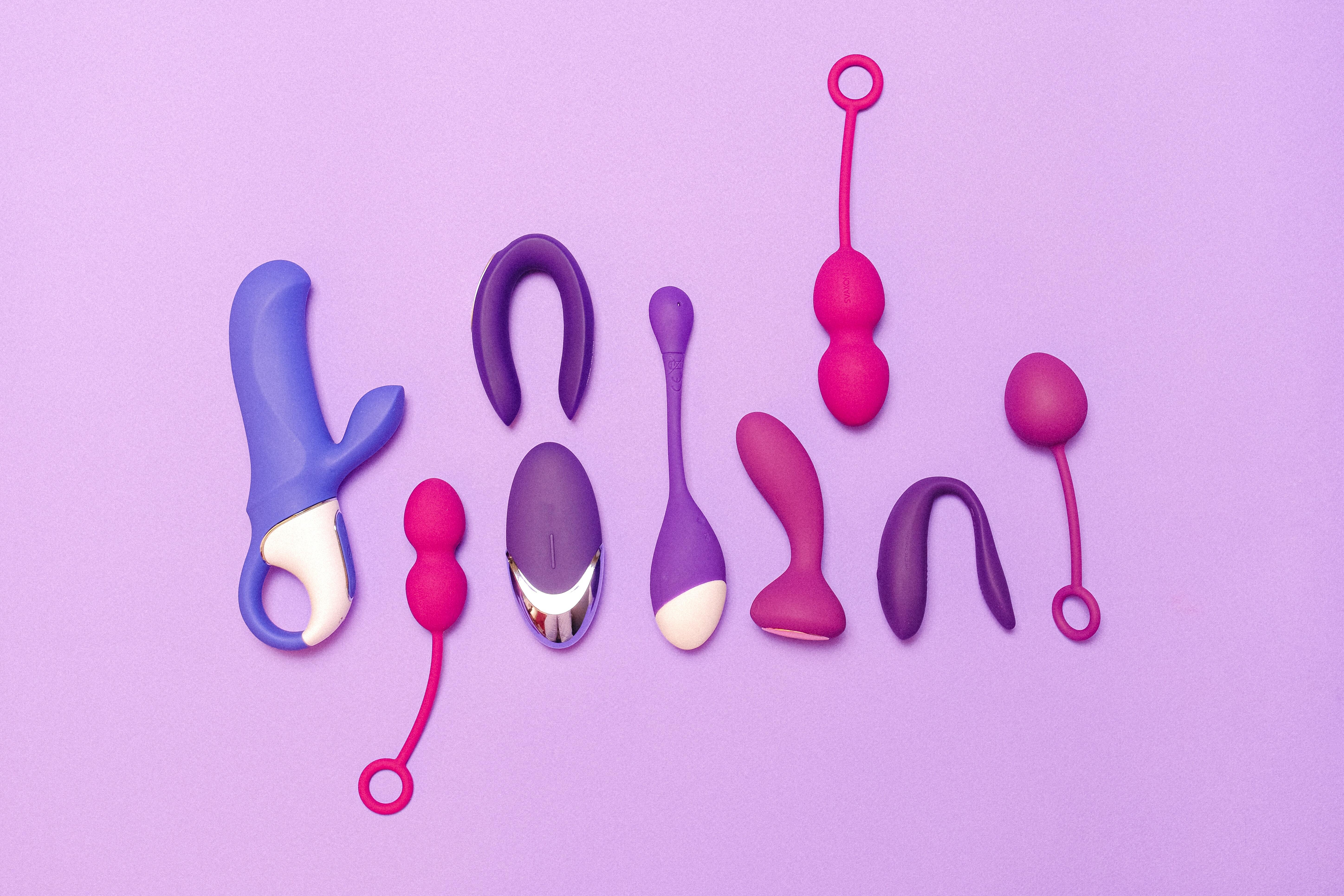 A selection of colourful sex toys