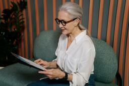 Lady reading CV