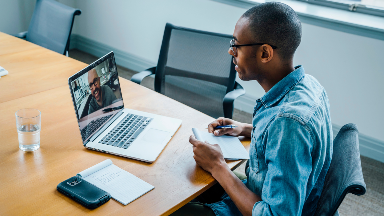 Man looking at laptop