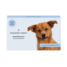 a wisdon panel dog dna testing kit box on a white background