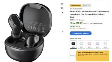 listing for baseus earbuds on walmart