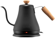 a black bodum electric kettle with a gooseneck design