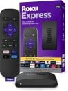 A Roku Express next to its box