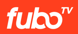 FuboTV logo with white font on orange background