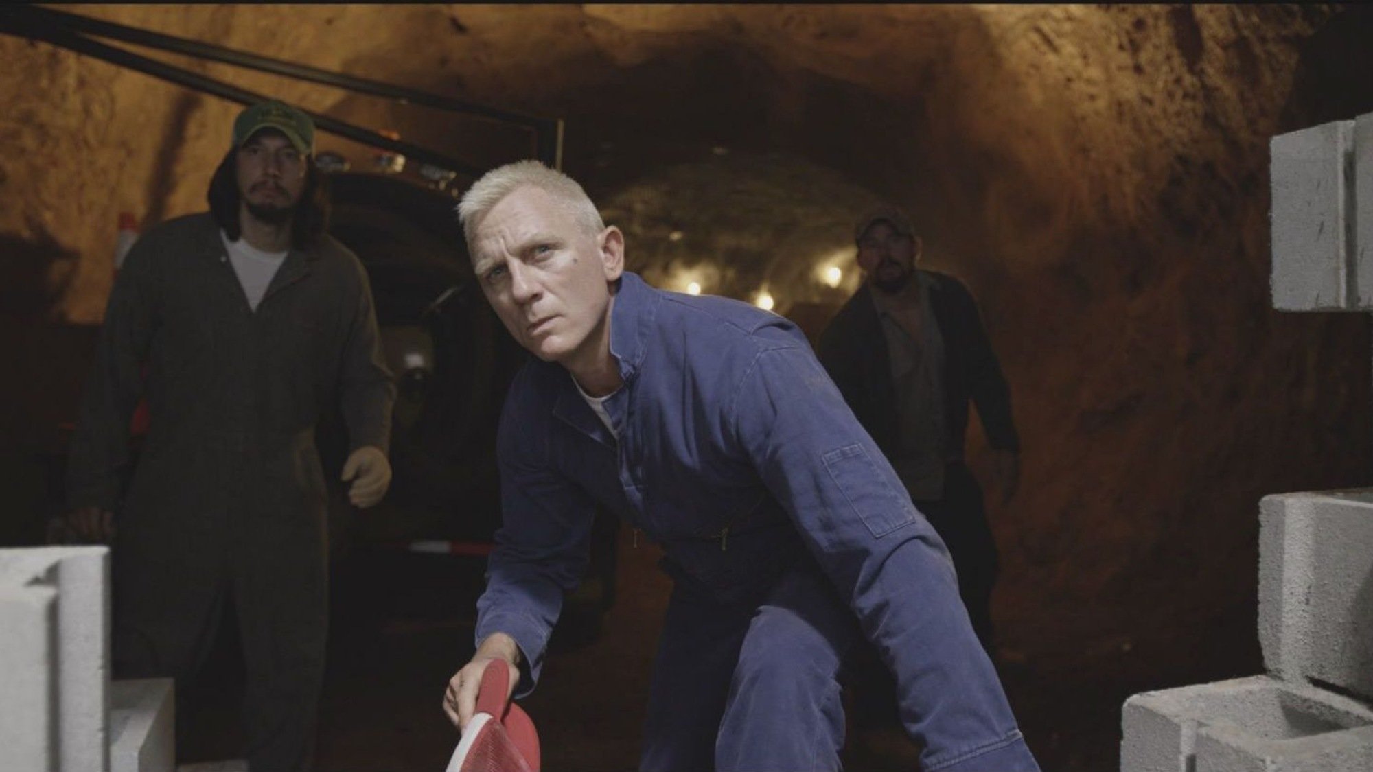 Adam Driver, Channing Tatum, and Daniel Craig are mid-heist in "Logan Lucky."