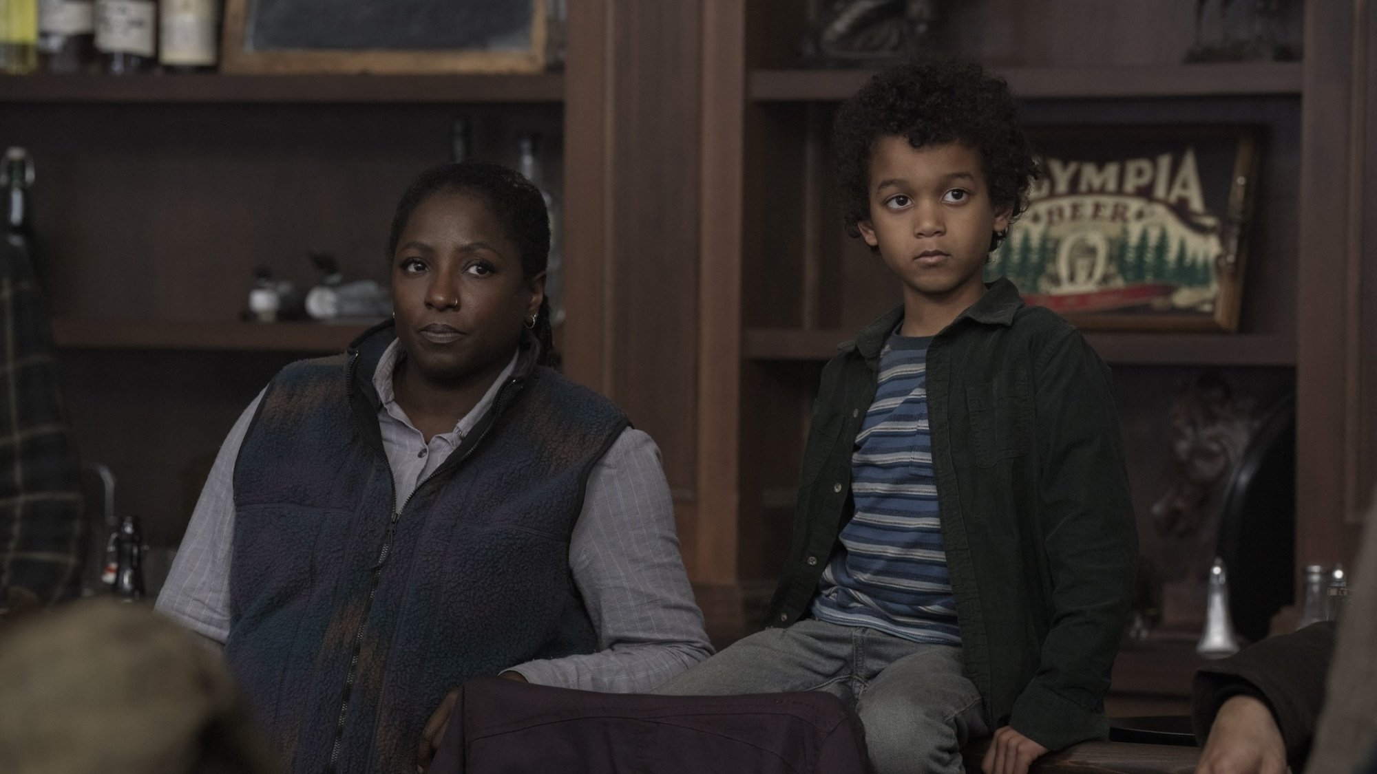 Rutina Wesley and Ezra Agbonkhese as Maria and Benjamin in "The Last of Us."