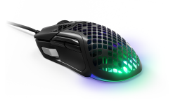 A mouse appears on a white background, glowing.