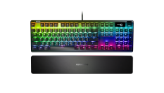 A multicolored glowing keyboard appears on a white background.