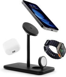the Twelve South HiRise 3 Deluxe Magsafe charging stand
