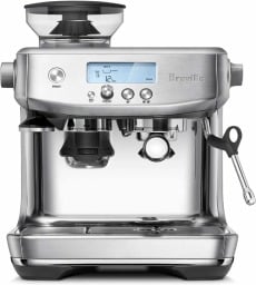 the Breville Barista Pro espresso machine in stainless steel