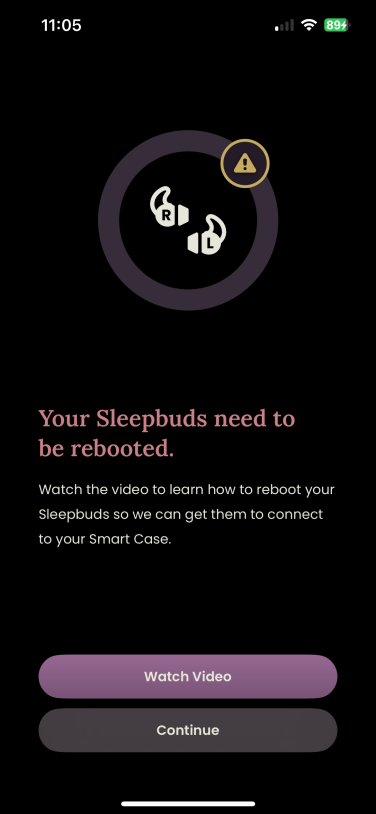reboot screen of ozlo app