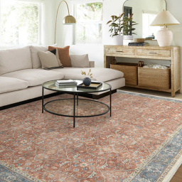 A Ruggable washable rug in a living room.