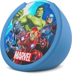 the marvel themed amazon echo pop kids smart speaker