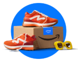 prime package with sneakers and sunglasses