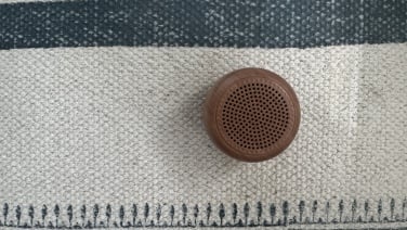 Close-up of the top of the Babelio portable sound machine