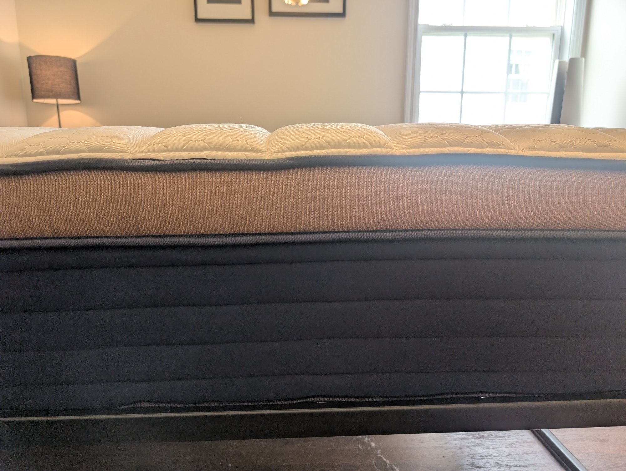 a side view of the brroklyn bedding copper flex pro mattress