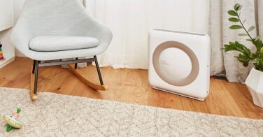 the coway airmega air purifier in room