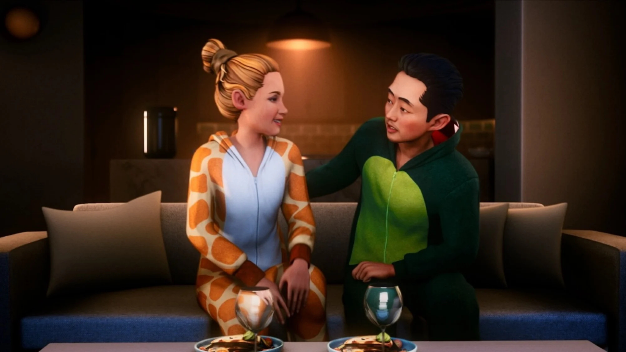 Kristen Stewart and Steven Yeun play Me and Iam in "Love Me."
