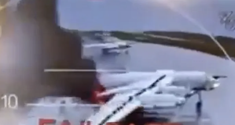 Tu-95MS Bomber in Flames During Ukrainian Strike on June 1