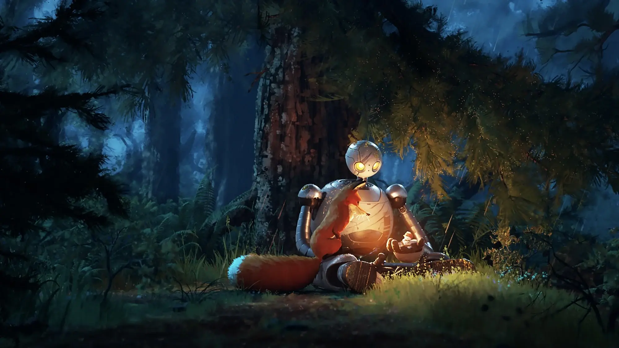 Pedro Pascal voices Fink the fox in "The Wild Robot."