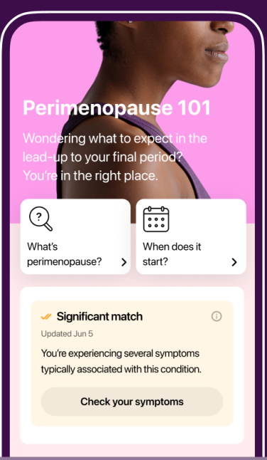 screenshot of perimenopause 101 in flo for perimenopause